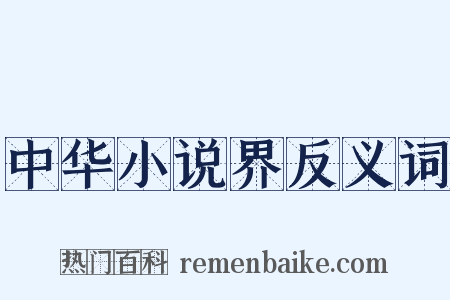 中华小说界反义词是什么意思的图片